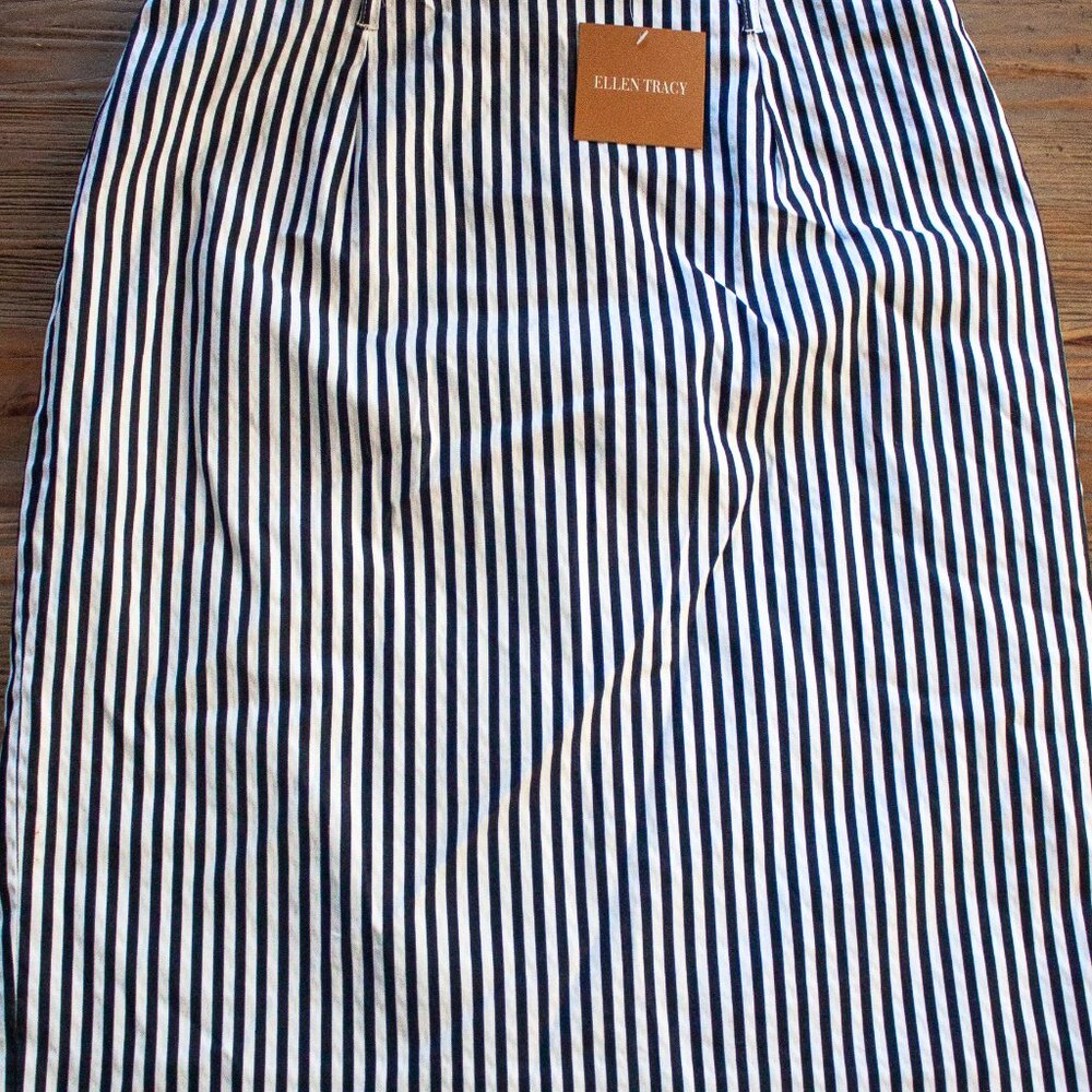 Black and White Striped Skirt - Ellen Tracy, Size 14 (New with Tags)